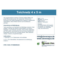 Clever Aqua Teichnetz 4 x 5 m schwarz, 20 x 20 mm Maschenweite