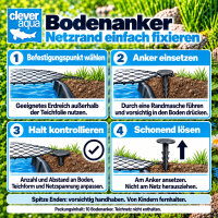 Clever Aqua 10 Bodenanker 12 cm für Teichnetz, schwarz